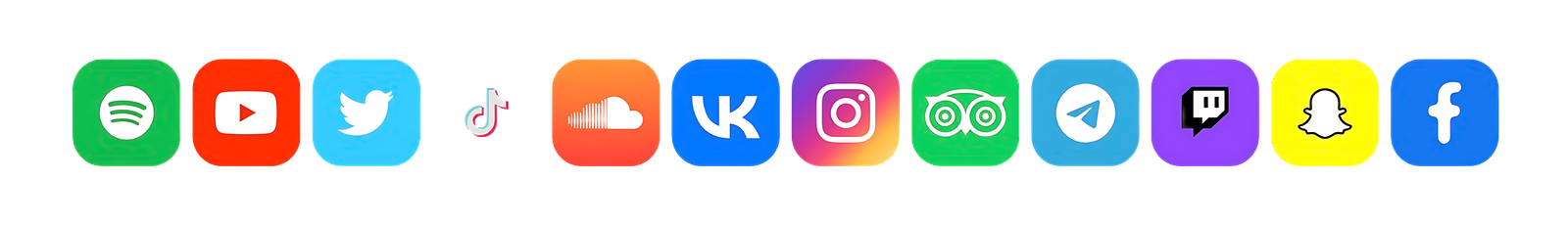 Supported Platforms: Spotify, YouTube, Twitter, TikTok, SoundCloud, Instagram, Telegram, Twitch, Snapchat, Facebook